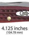 WR XX Pocket Knife Pocket Worn Old Red Bone Trapper With Stainless Clip And Spey Blades Four And One Eighth Inch Closed