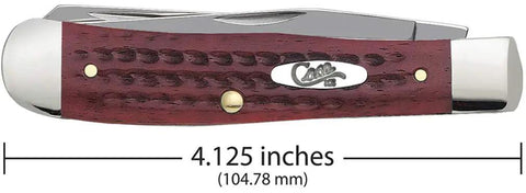 WR XX Pocket Knife Pocket Worn Old Red Bone Trapper With Stainless Clip And Spey Blades Four And One Eighth Inch Closed