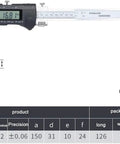 Large Range Long Jaw Digital Caliper 0-800mm/31.5 Inch with LCD screen and stainless steel body measuring tool.