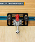Toggle Clamp Mounting Plate Kit With Round 5/16-18 Knobs And T-Bolts For T-Track Accessories installed on wood surface