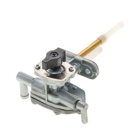 Heavy Duty Fuel Valve Petcock With Easy Shut Off For Suzuki Vinson 500 ATV Gas Tank Fits LTA500 LTF500 2002 2003 2004 2005 2006 2007 Replacement Easy Install showing side view with lever and metal construction.