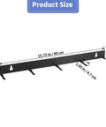 Two Pack Detailing Brush Hanger Wall Mount Organizer for Car Detailing with Five Hooks, Rustproof Metal Rack, dimensions shown.