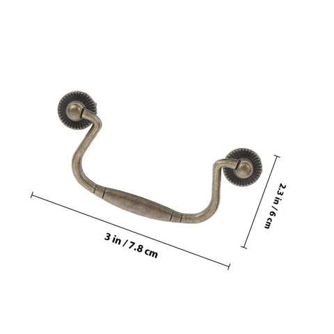 Vintage Zinc Alloy Cabinet Handles 4 Sets Dope Retro Metal Furniture Pulls for Drawers, Cupboards and Doors Replacement