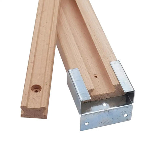 16 Inch Wooden Drawer Slides With Center Guide Track And Steel Glide, Kiln Dried Hardwood Rails For Smooth Drawer Action