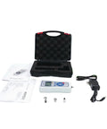 Rugged Digital Force Gauge 1000N Push Pull Tester With Peak And Track Modes Inverted Backlit Graphic LCD Pass Fail LED USB Output Data Download Ready 0.2 Percent Of Full Scale Accuracy Metal Enclosure For Heavy Duty Use kit with case, manual, charger