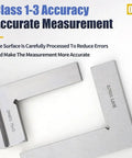 Digital Caliper, Micrometer 90 Degree Flat Edge Square Ruler Measuring Tool with Class 1-3 accuracy surface.