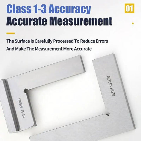 Digital Caliper, Micrometer 90 Degree Flat Edge Square Ruler Measuring Tool with Class 1-3 accuracy surface.