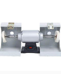 Hassle Free Portable Dental Jewelry Polishing Lathe With Quiet Vacuum Buffer Grind Rig For Smooth Metal Finishing And Rock Solid Gemstone Work On Standard 110V, showcasing polishing wheels and motor.