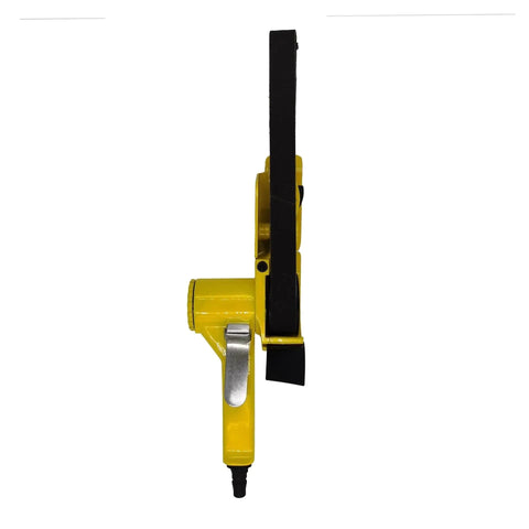 Heavy Duty Pneumatic Air Sander Fits 10 By 330 Mm Sanding Belts, profile view showing ergonomic design and compact size.