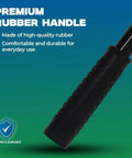 Image showing the premium rubber handle of the Telescoping Golf Ball Retriever With Fifteen Foot Reach Lightweight Aluminum Shaft For Water Hazards Easy Bag Storage Quick Ball Pickup Grab Balls In Style With This Pro Grade Golf Accessory, highlighting its durable and comfortable design.