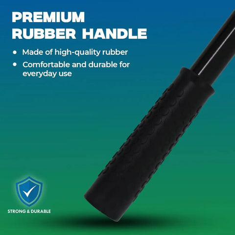 Image showing the premium rubber handle of the Telescoping Golf Ball Retriever With Fifteen Foot Reach Lightweight Aluminum Shaft For Water Hazards Easy Bag Storage Quick Ball Pickup Grab Balls In Style With This Pro Grade Golf Accessory, highlighting its durable and comfortable design.