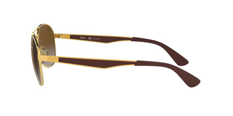 Unisex Aviator Sunglasses With Gold Frames And Polarized Light Grey Gradient Brown Lenses 58 mm RX Ready Case Included Lightweight Steel And Rubber Frame For Sports And Active Lifestyles, side view