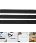 Plastic Drawer Slides Set Of 12 With Bottom Mount Rails, shown in black, for dressers or cabinets.
