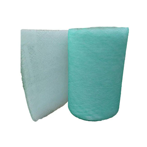 Straight Up Solid Green Fiberglass Paint Arrestor Roll For Spray Booth Floor Filters With Hella Strong Overspray Capture And Zero Fluff Epa Compliant, showing roll and flat sheet