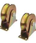 Tough As Nails 3 Inch V Groove Caster Wheels With Mounting Bracket For V Track Rails set of two sturdy steel wheels with brackets.