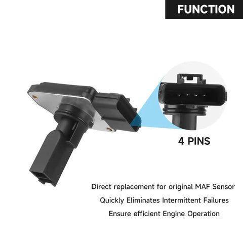 Drop-In Maf Sensor Replacement For Ford F-150 1999 To 2003, showing 4-pin OEM-grade direct-fit MAF sensor.