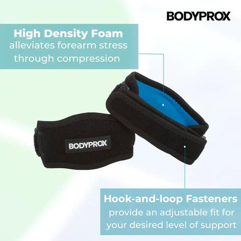Elbow Brace Duo Pack For Tennis And Golfer's Elbow Pain Relief, Adjustable Velcro Straps, Breathable Compression Gel Pad