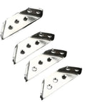 Forty Pack Heavy Duty Steel Corner Brackets With Hardware Knockout Strength Angle Supports For Tables And Shelves Rust Proof 90 Degree Anchor No Sweat Diy Upgrade showing four polished steel brackets with pre-drilled holes.