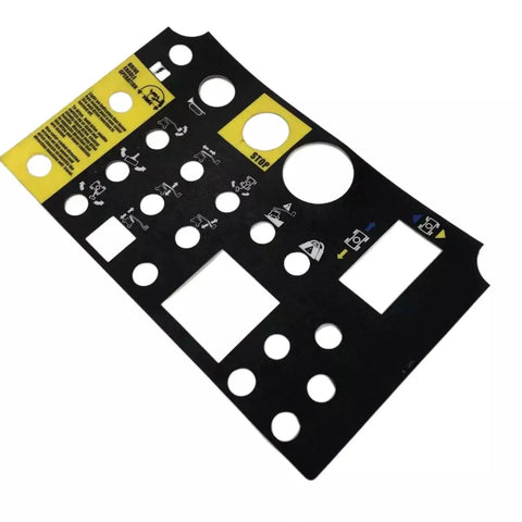 Top Shelf Aftermarket Platform Control Panel Decal Overlay For Genie Z Series Boom Lift showing button markers and safety icons.