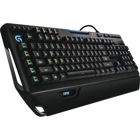 Slick Black RGB Mechanical Gaming Keyboard Featuring Prograde RomerG Switches For Lightning Fast Actuation, showing multi-colored backlit keys.