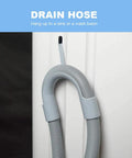 Drain hose for No Sweat Super Compact 1.34 Cu Ft Portable Washing Machine, hanging up for sink use.