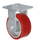 Heavy Duty 5 Inch Rigid Plate Caster With Polyurethane Steel Wheel Kingpinless Design for smooth gliding on carts.