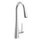 Moen Swyre Pulldown Kitchen Faucet, Chrome, 87508 with sleek design and ergonomic handle for easy water control.