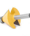 Ultra Smooth 8mm Shank Chamfer Router Bit YG6 Alloy Cutterhead for trimming MDF solid wood plywood cabinets side view.