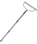 Heavy Duty Bow Rake With 60 Inch Stainless Steel Handle For Lawn Care, 14 Tines Rake Designed To Break Up Hard Packed Soil