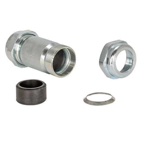 Eastman 4-1/8 in long pattern compression coupling, 3/4 in IPS galvanized steel; nut, olive, compression ring