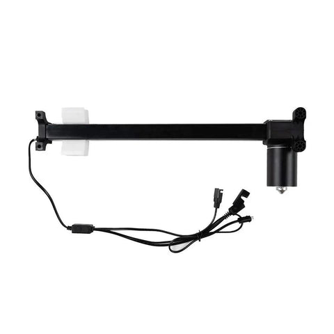Swap Your Busted Recliner Motor for This Sick Heavy Duty Actuator Kit Fixin to Revamp Your Sofa Lift Chair with Model KDPT007-100 Including 5 Pin Hand Control and 2 Pin Round Connectors for Smooth Glide Action - Actuator motor and connectors viewed from above.