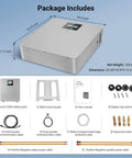 Badass 100Ah 48V Lithium Wall Mount Battery Kit With Slick Wifi Monitoring And Rock Solid 100A Bms Built In image showing dimensions and included components.