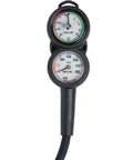 Console 2 Dive Pressure And Depth Gauge With 0 To 5000 Psi Readout, Chrome Plated Brass Case, Polycarbonate Lens