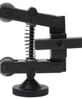 Spring Loaded Knurl Tool For Mini Lathe, Adjustable Shank, Two-Centimeter Knurling Wheels, steel body, vertical view.