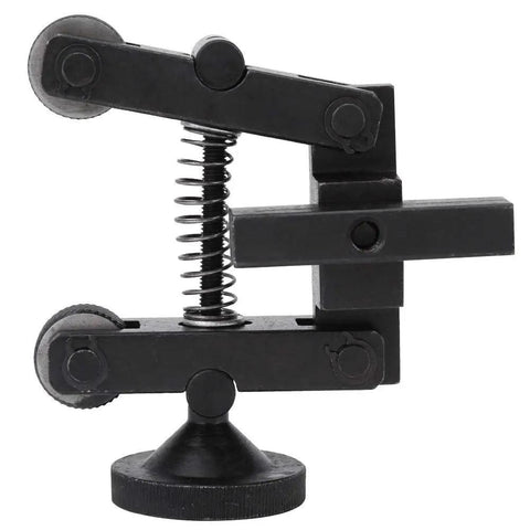 Spring Loaded Knurl Tool For Mini Lathe, Adjustable Shank, Two-Centimeter Knurling Wheels, steel body, vertical view.