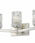 Three Light Vanity Fixture With Crystal Glass Shades Transitional Contemporary Bathroom Light Model 1931-3V-CH chrome design