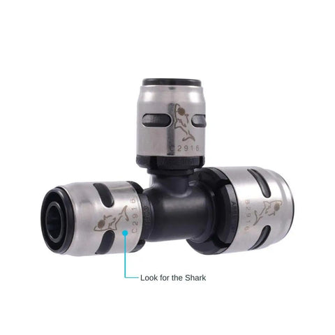 EvoPEX Reducing Tee Three Quarters By One Half By One Half Inch Push To Connect Plumbing Fitting For PEX Pipe Pack Of Three