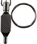 ZT9P Flat Knurled Swivel Handcuff Key Black with 1.5 inch Split Ring for Bare Hands or Gloves Use