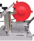 High Caliber 120 Volt Electric Circular Saw Blade Sharpener Packed With Diamond Emery Wheels Portable Aluminum Base Adjustable Tilt Arm for clean cuts.