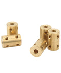 Premium Five Piece RC Brass Shaft Coupling Kit For 5Mm To 5Mm Universal Motor Connectors with four brass sleeves.