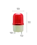 Industrial LED Rotating Strobe Beacon Warning Light For Emergency Use, Electrical Revolving Signal Light, 110 To 220 Volts AC, Red