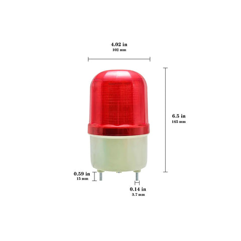 Industrial LED Rotating Strobe Beacon Warning Light For Emergency Use, Electrical Revolving Signal Light, 110 To 220 Volts AC, Red