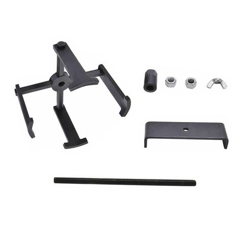 Heavy Duty Automatic Transmission Clutch Spring Compressor Tool Kit for DIYers with multiple metal components on white background