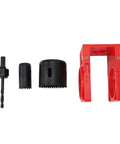 Super Cool Wooden Door Lock Installation Kit With Carbon Steel Saw Blades And Guide Template For Easy Deadbolt Setup On Doors, Fits Multiple Sizes.