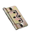 Beefy 2-Piece 3 Inch Iron Flush Door Hinges Set For Cabinets And Cupboards, Spring Loaded, angled view