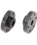 Two Pack Black Rigid Flange Shaft Couplings, Built Tough Universal Aluminum Mounting Hub For 6mm Shafts, 25.4mm OD And 9.2mm Height