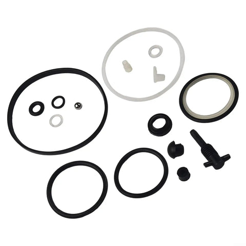 Heavy Duty 8 Ton Hydraulic Bottle Jack Seal Kit Replacement Set with oil seals, pump core, steel ball check valve, and dust cap.