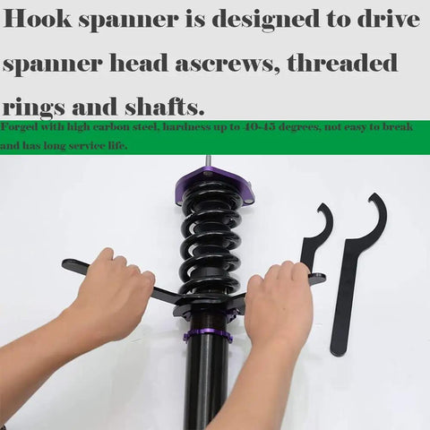 C Hook Spanner Wrench Collet Chuck For 28 To 32mm Round Nut, heavy duty steel tool with phosphating finish in use