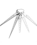 Pro Grade Stainless Steel Welding Taper Feeler Gauge Set, 5-Piece Precision Gap And Hole Size Measuring Tool, 0.1mm Resolution