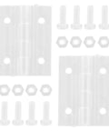 2 Pack Small Acrylic Butt Hinges For Cabinets And Wooden Boxes ScrewFree Folding Cabinet Hinges With Secure Mount shown flat